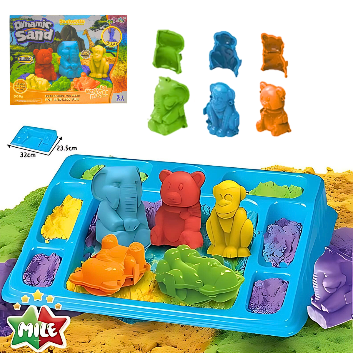 Arena Mágica Con Moldes Y Herramientas Varios Colores