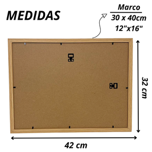 Marco Para Foto 30x40x2cm Cuadro Portarretrato