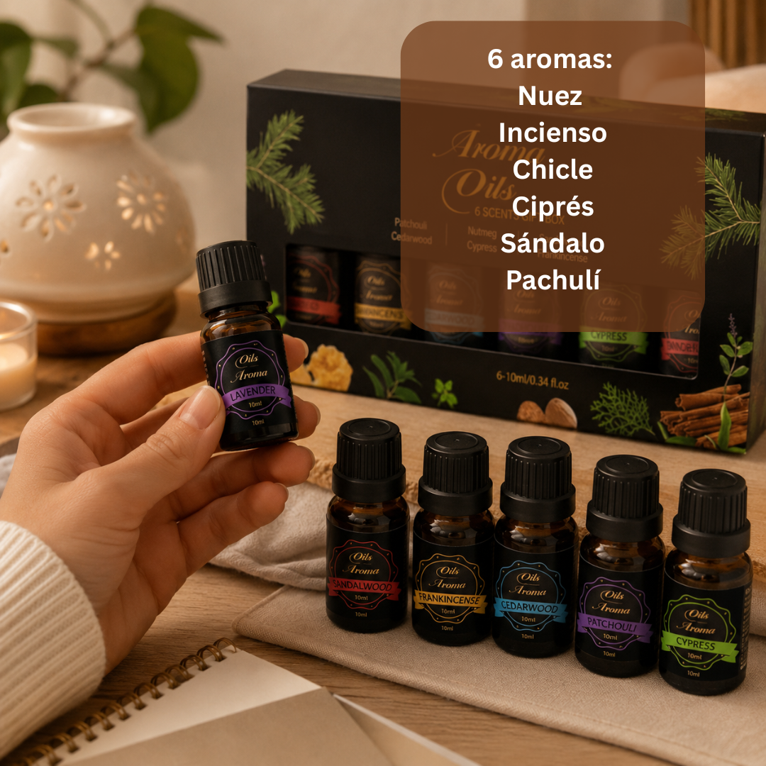 Aceites Aromáticos Para Difusor Pack 6 Fragancias Naturales