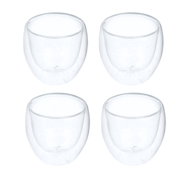 Set De 2 Tazas De Vidrio Doble Cubierta 80 Ml Mug