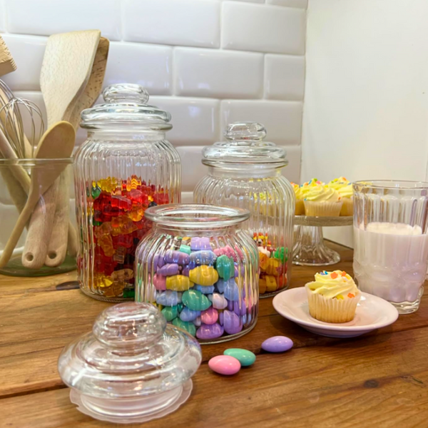 Frascos Vidrio Hermético Tarro Transparente Set De 2