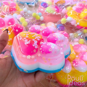 Squishy Patita De Gato Grande Pegajosa Con Luz Led