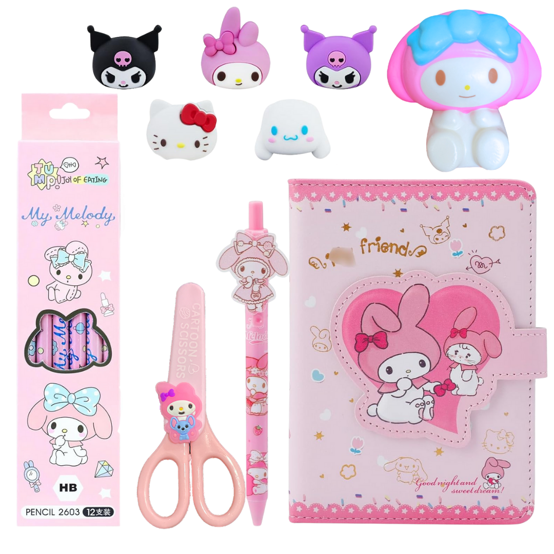 Box Regalo Diario de Vida  De Kuromi / My Melody / Cinnamoroll