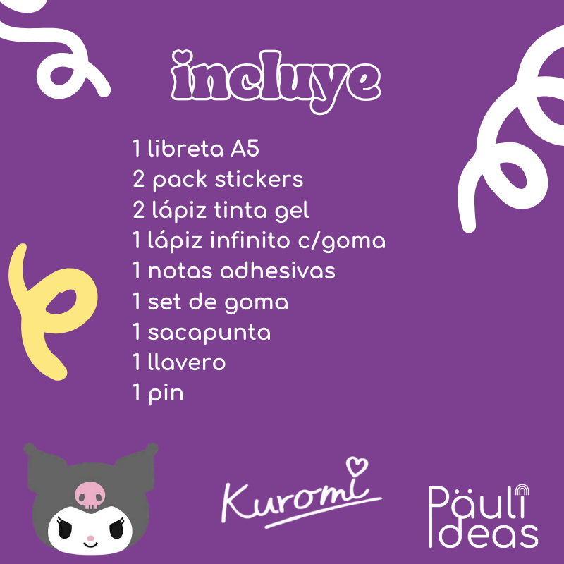 Box Regalo Papelería Kawaii Kuromi