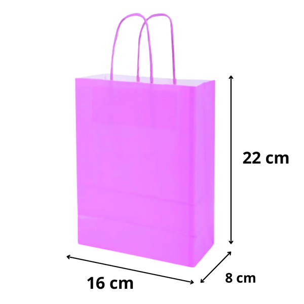 Bolsas De Papel Regalo Kraft Con Manilla Pack 12