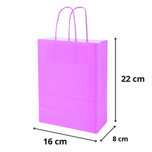 Bolsas De Papel Regalo Kraft Con Manilla Pack 12