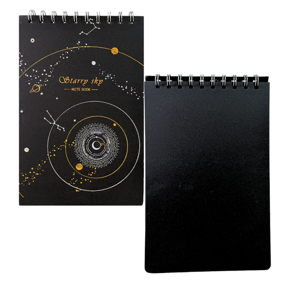 Croquera Hojas Negras + 12 Lápices Metalizados Kawaii