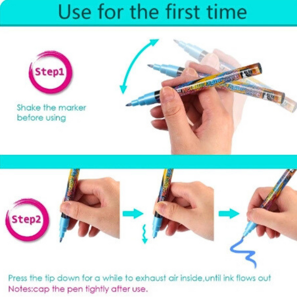 Set De 12 Rotuladores Acrílicos Metalizados