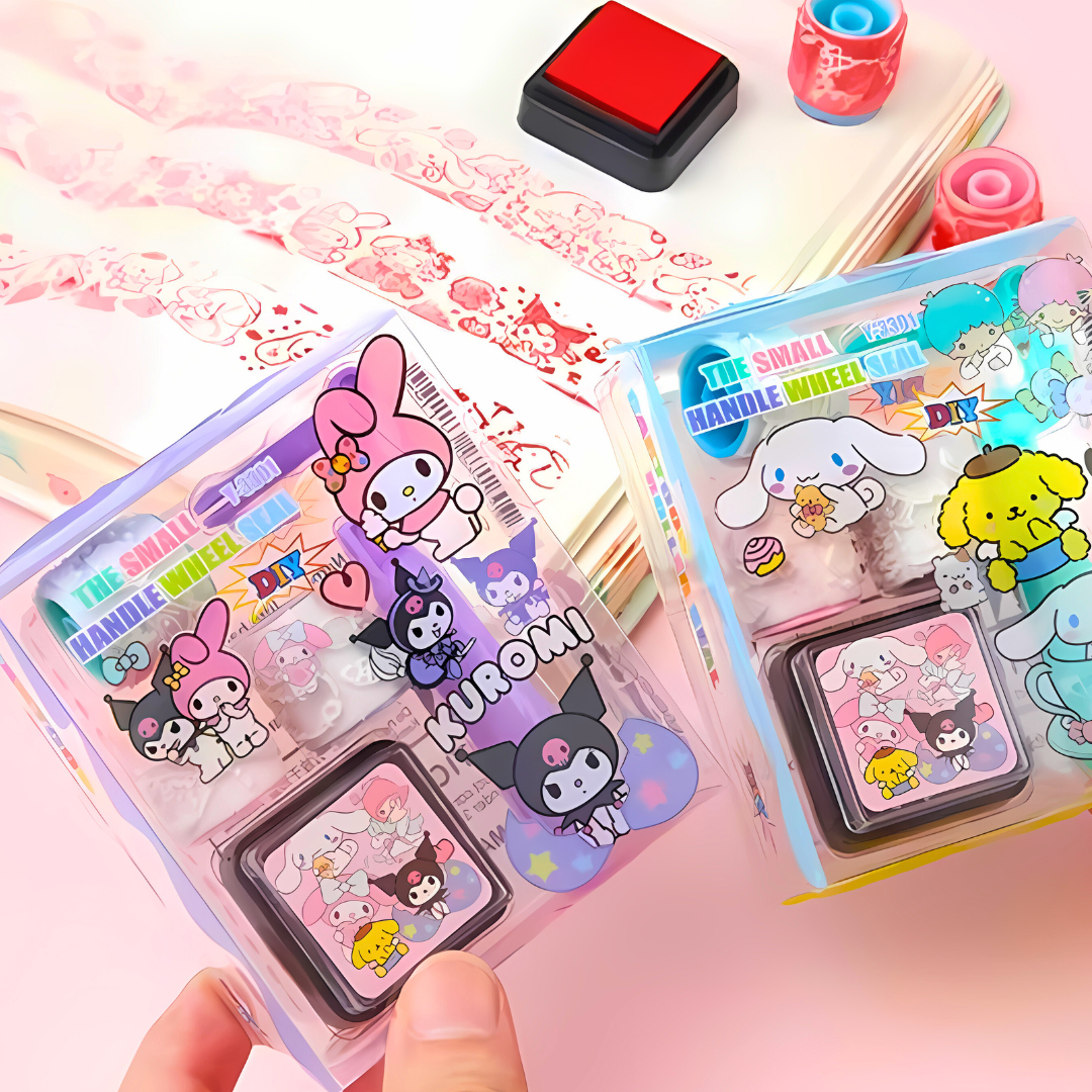 Kit Sello de Timbre Manual Kuromi Kawaii