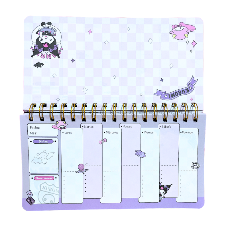 Planner Semanal Libreta Kuromi My Melody Cinnamon Roll