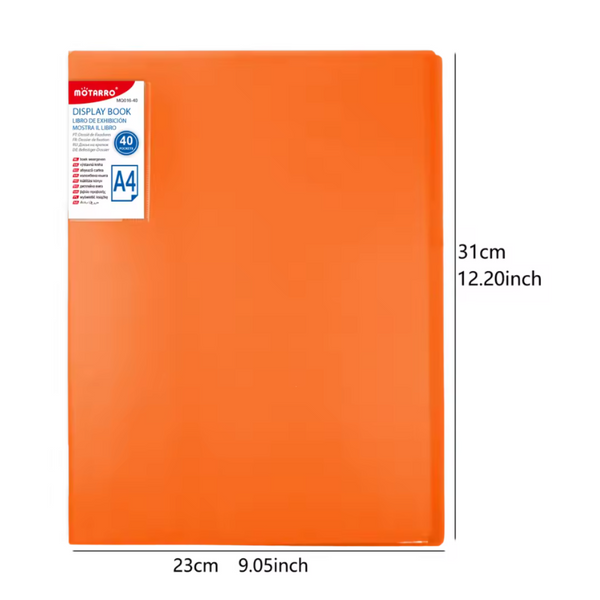 Carpeta Archivadora Color Neón 40 Fundas Transparentes A4