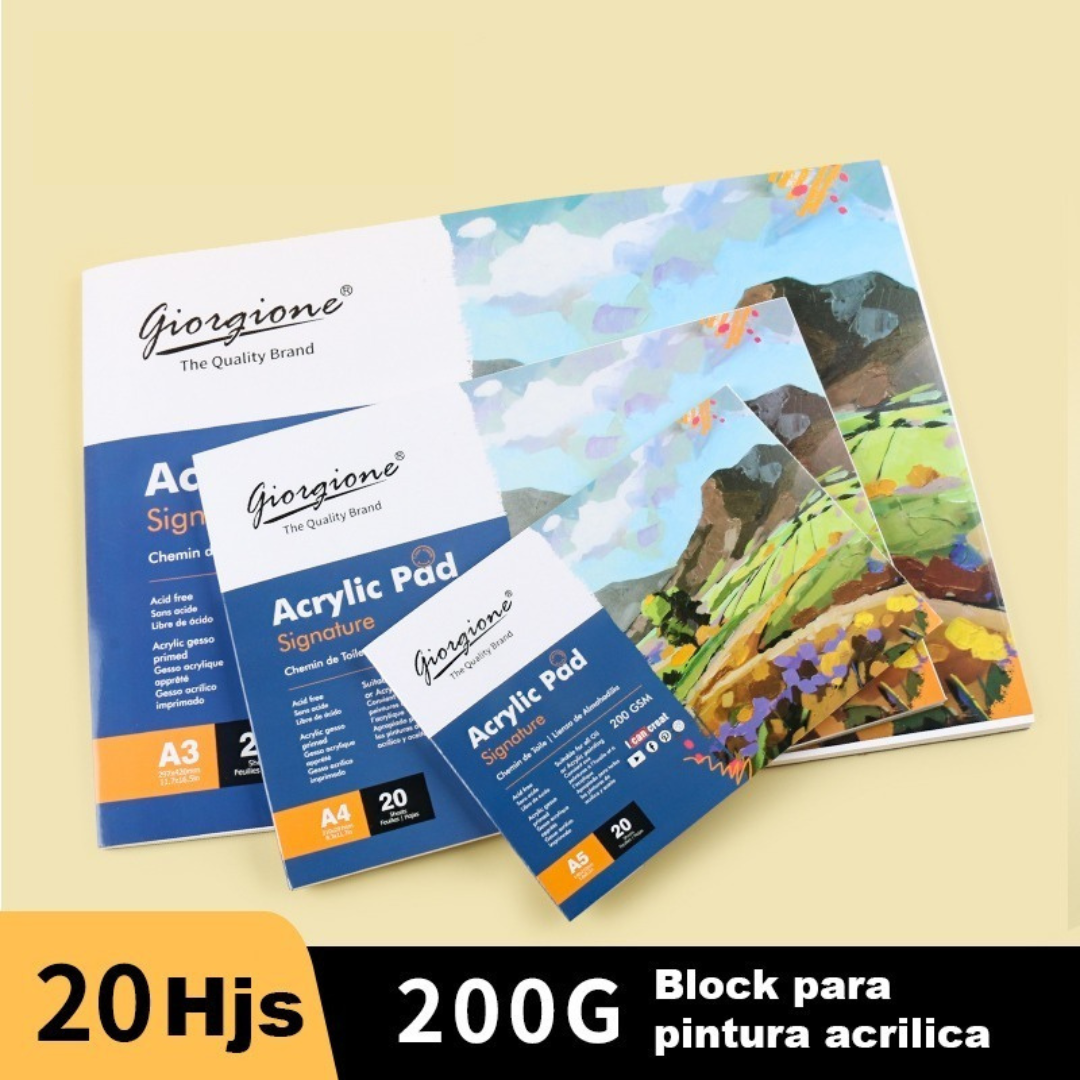 Block A4 para Pintura Acrílica 200gsm