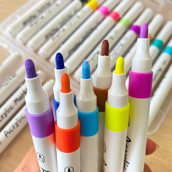 Set De 24 Plumones Acrílicos Para Toda Superficie