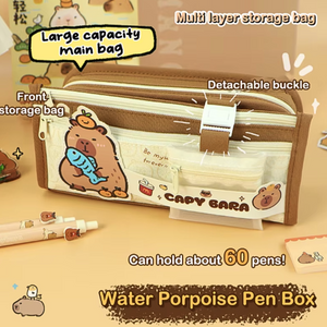 Estuche Grande Capibara Diseño Kawaii Multifuncional
