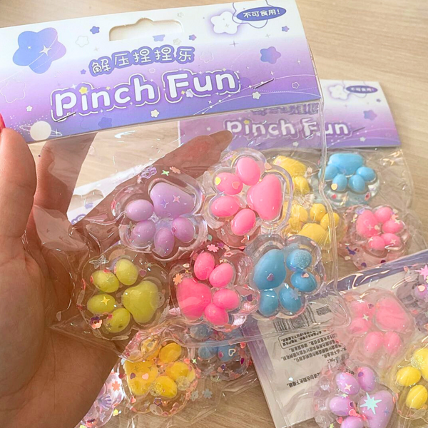 Mini Squishy Pegajosa Patita De Gato Antiestrés Pack De 5
