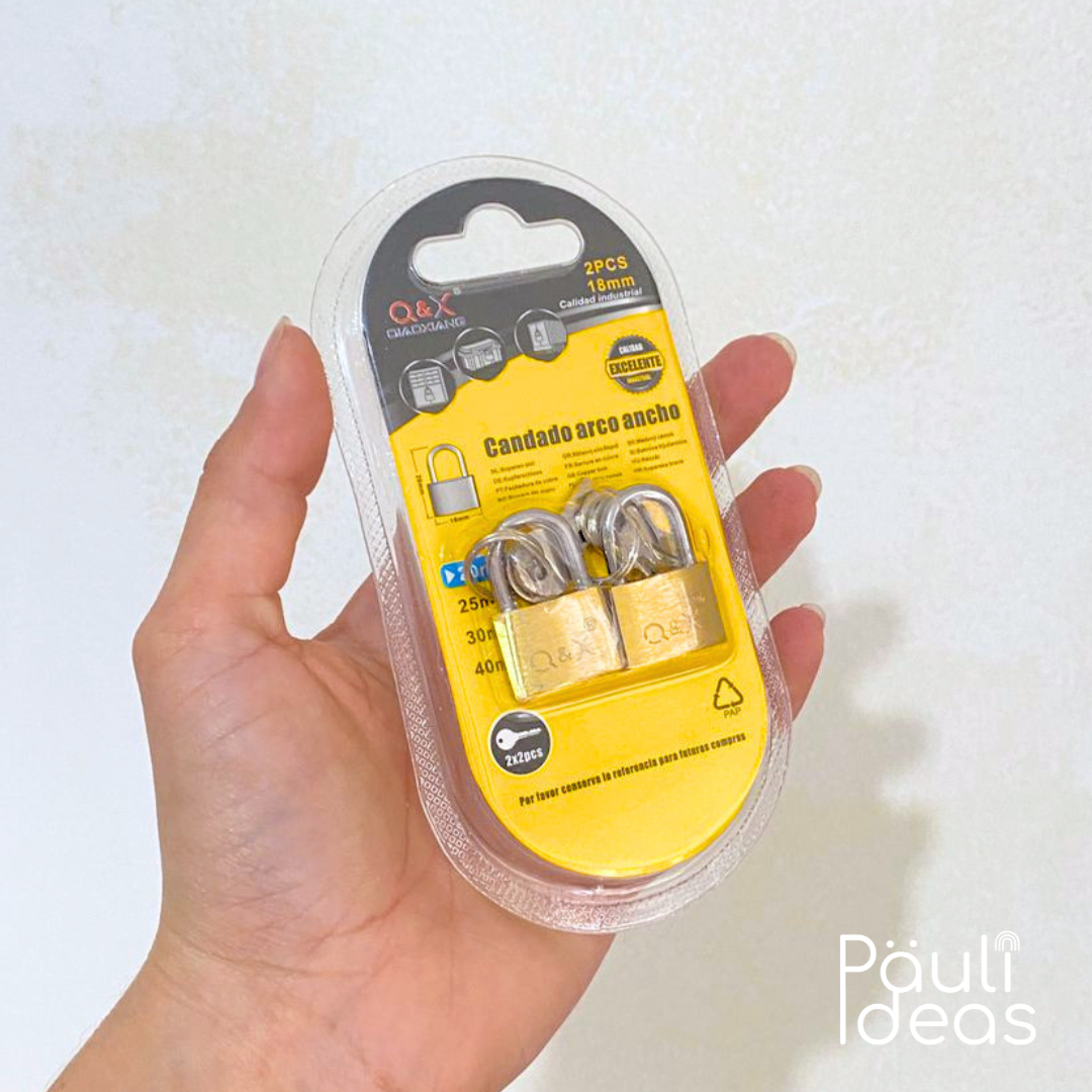 Mini Candados De Cobre 20 Mm Arco Corto Con Llaves Set 2