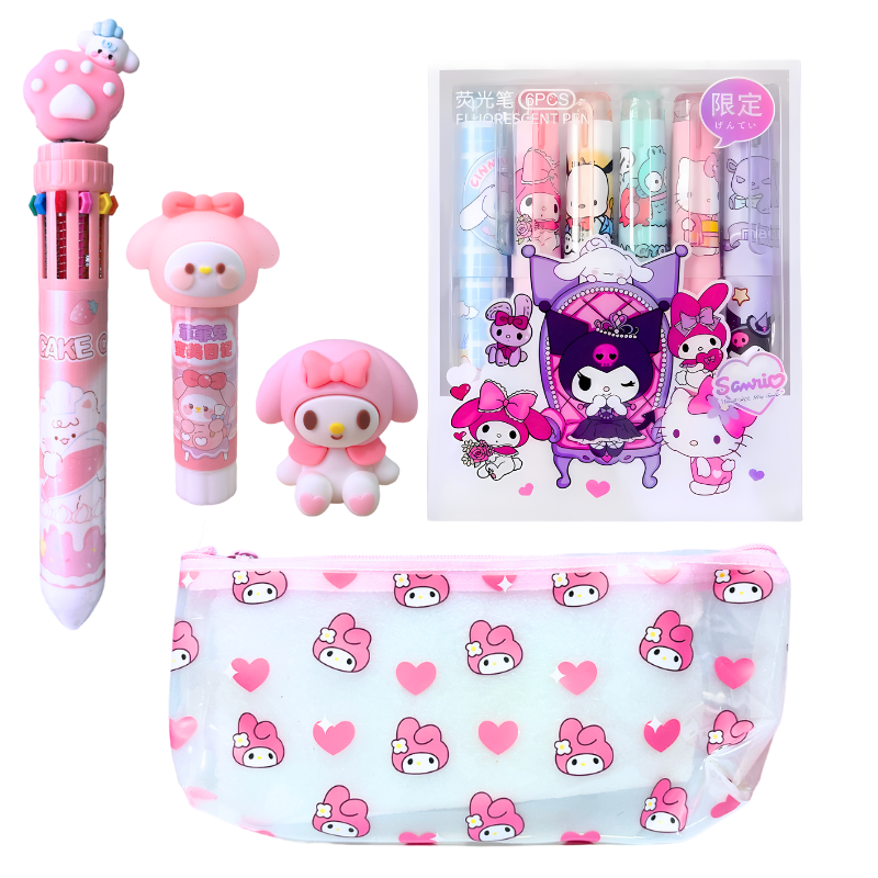 Kit Escolar Artículos Kawaii Kuromi