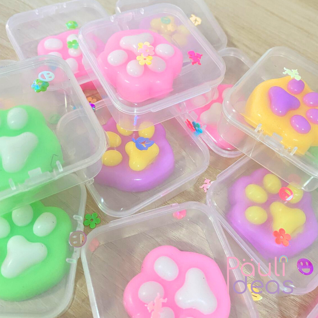Mini Squishy Pegajosa Patita De Gato Antiestrés Pack 10