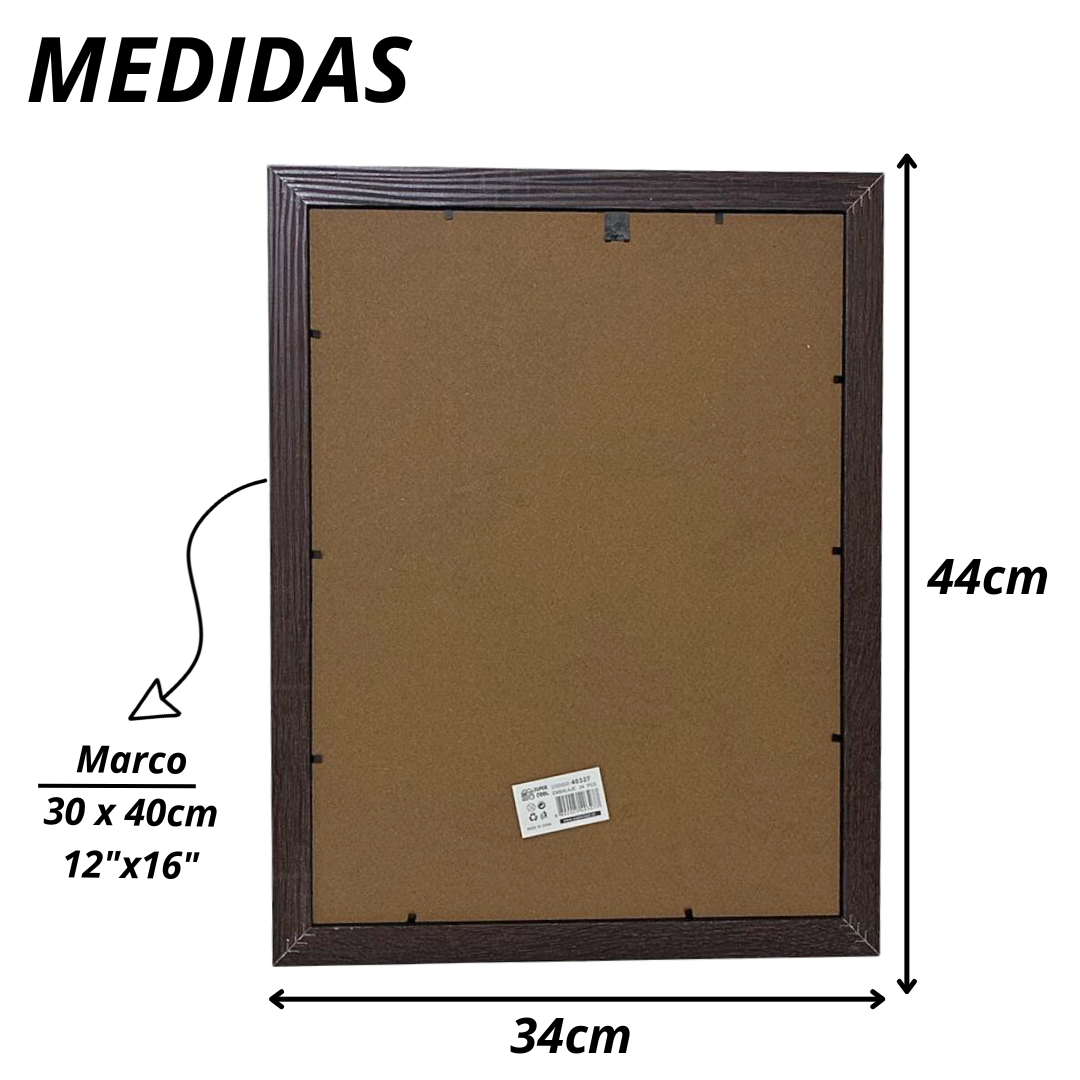 Marco Para Foto 30x40 Cm De Madera Con Vidrio Protector