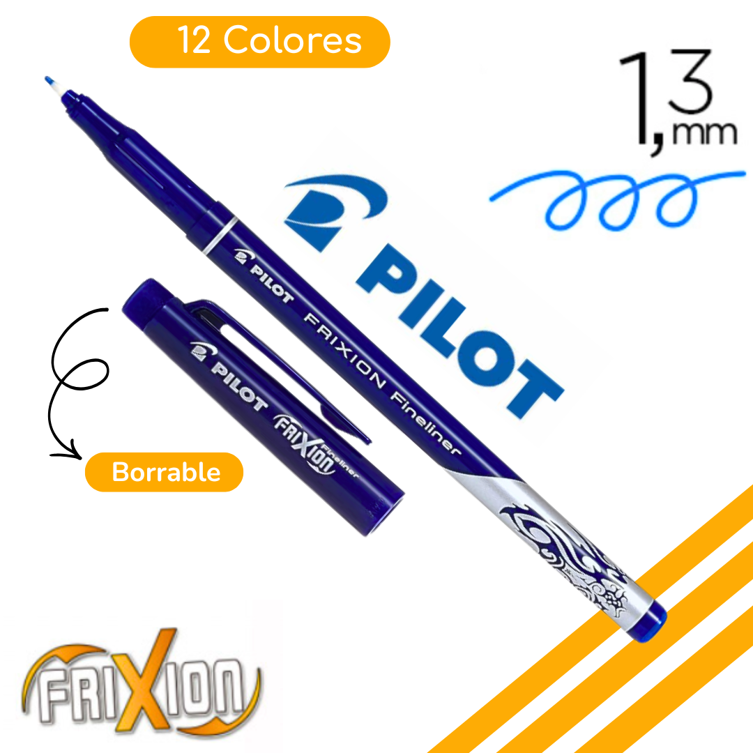 Set 12 Marcadores Pilot Frixion Fineliner Borrables 1.3 Mm