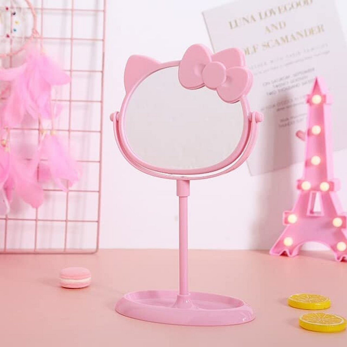 Espejo De Tocador Hello Kitty Diseño Kawaii Para Niñas