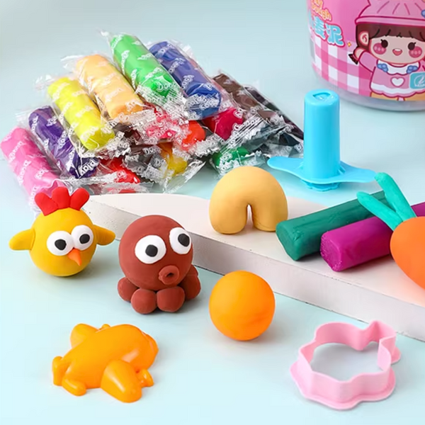 Kit Arcilla Infantil Kawaii Masa De 18 Colores Para Moldear