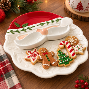 Bandeja Navideña Viejo Pascuero 28x29 Cm Para Aperitivos