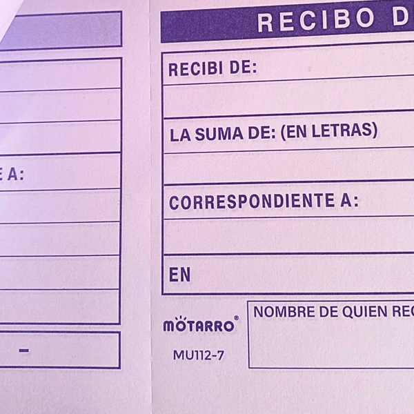 Talonarios De Recibo De Dinero