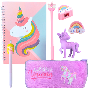 Set De Papelería Kawaii Tierna Unicornio