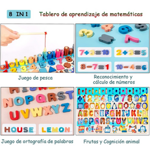 Juego De Madera Montessori Para Niños 8 En 1 Didáctico