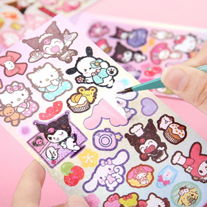 Set de Stickers Kawaii de Kuromi Holográfico Con Brillos