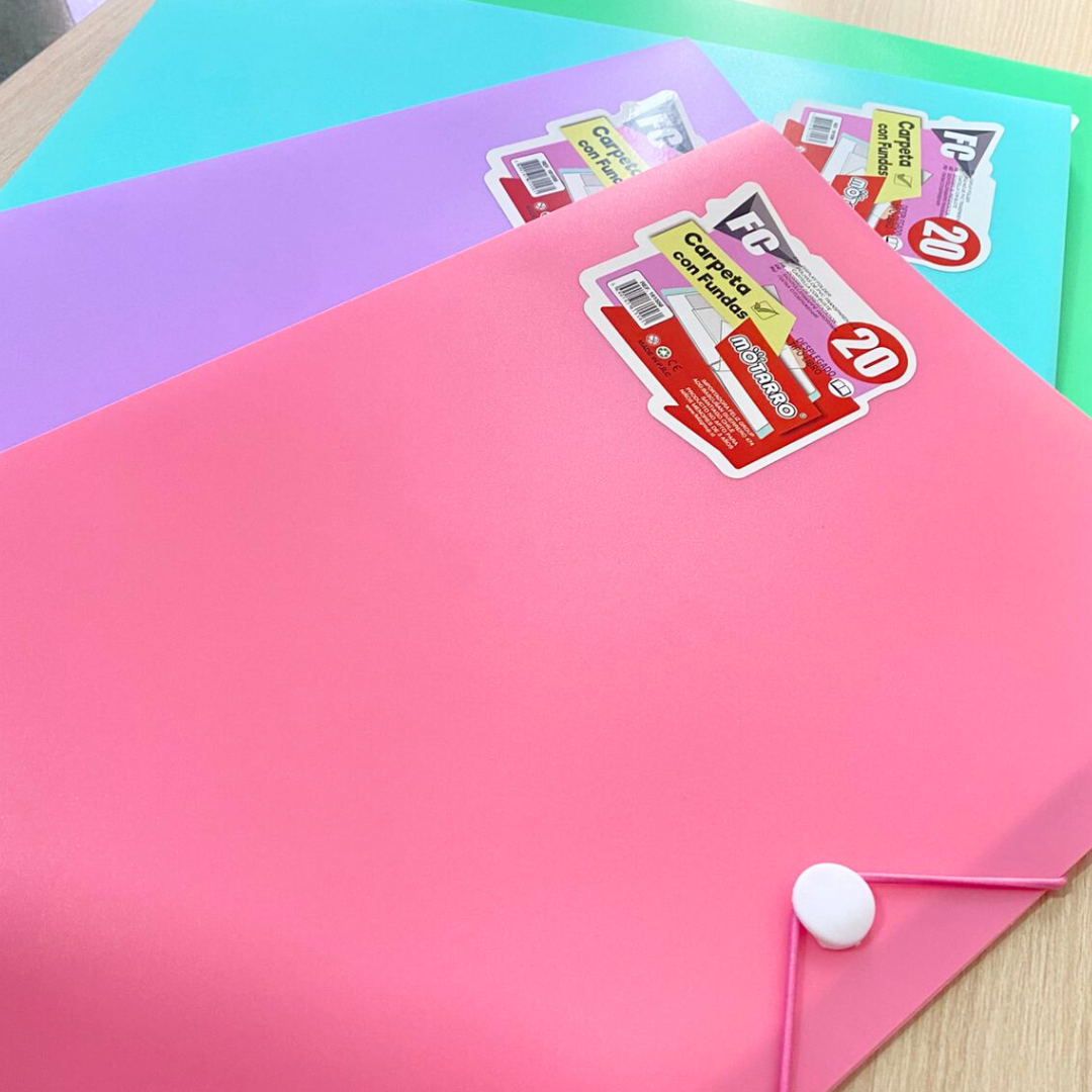 Carpeta Archivadora Tamaño Oficio Con 20 Fundas Transparente