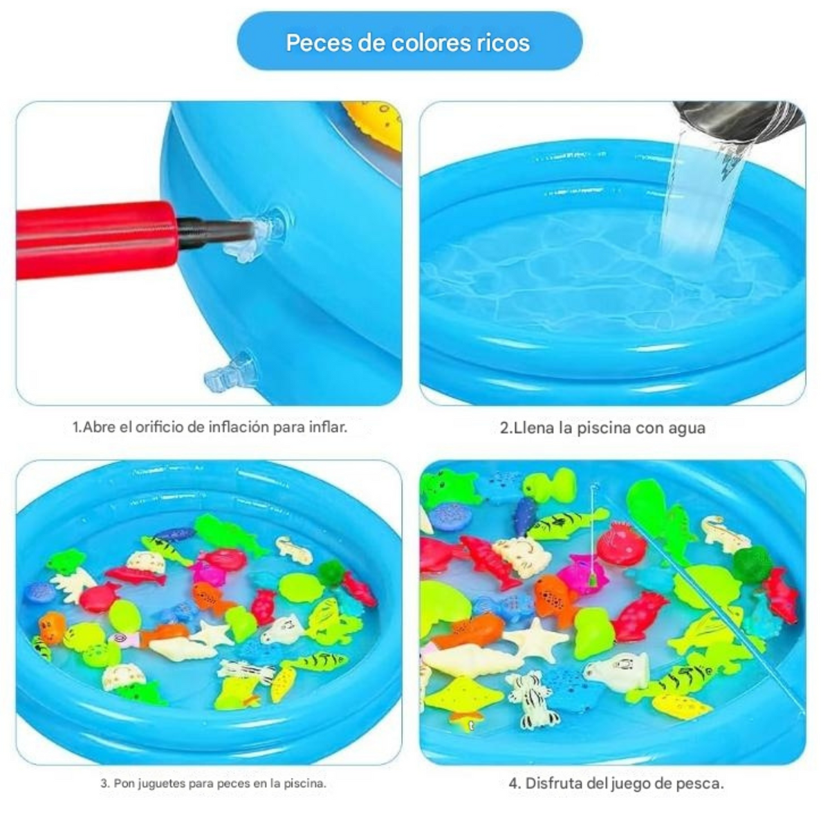 Juego De Pesca Magnético Con Piscina Niños