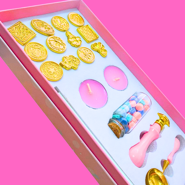 Kit Sello Para Lacre Cera Timbre Cartas Regalo Vintage