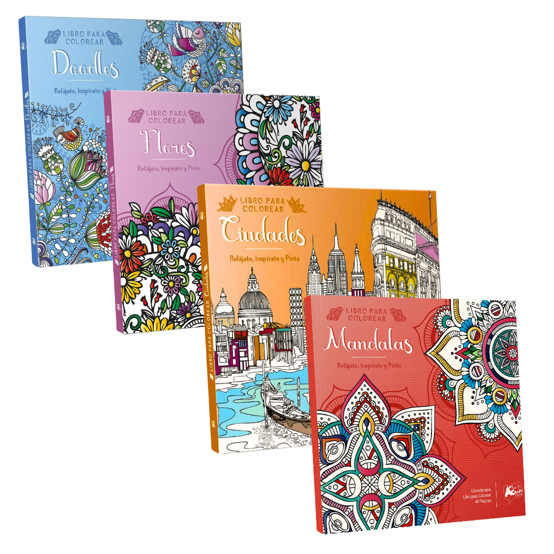 Set de 4 Libros Mandalas para Colorear