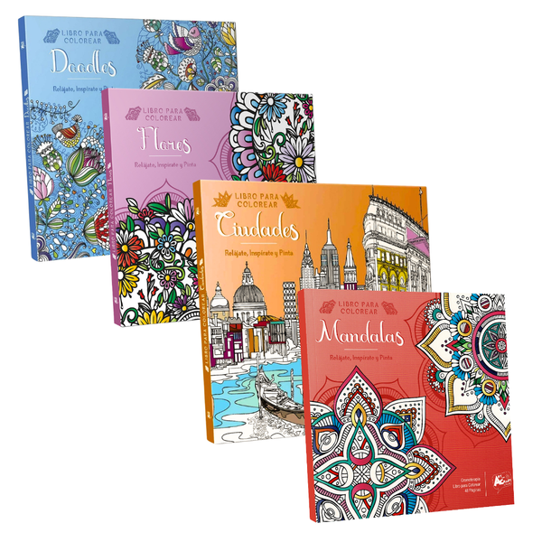Set de 4 Libros Mandalas para Colorear