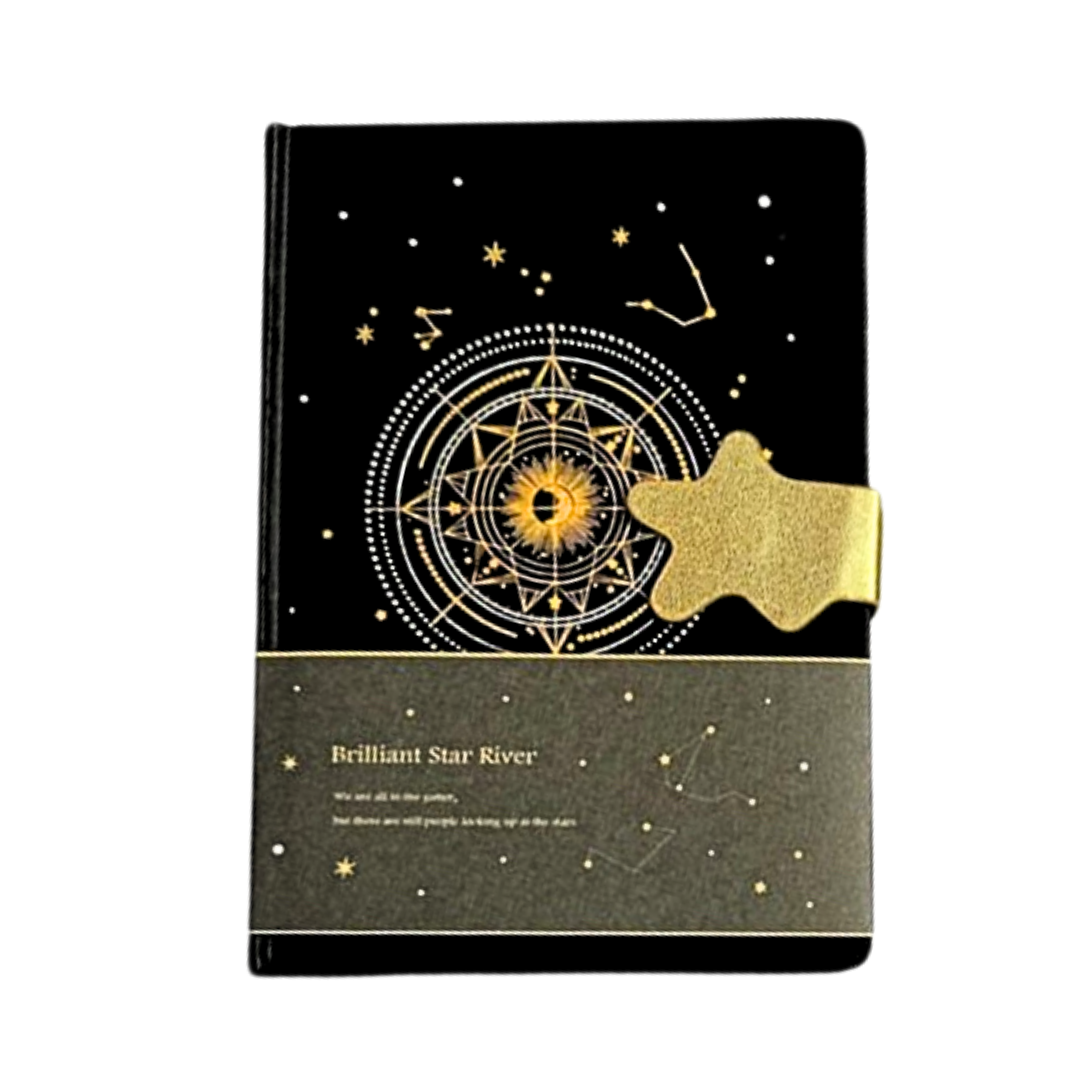 Cuaderno A5 De Hojas Negra con Broche Magnético