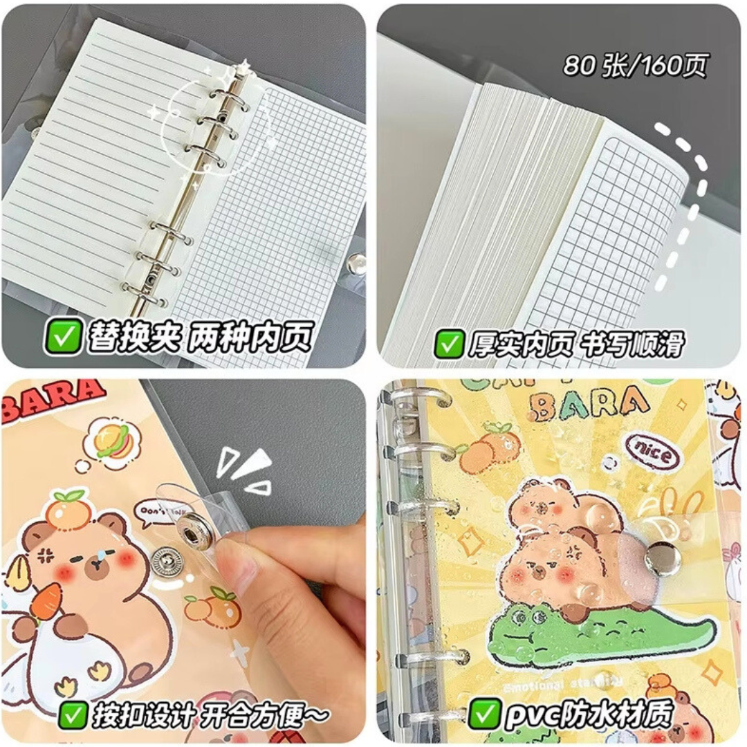 Agenda Capybara Diario Personal + Lápiz De 10 Colores