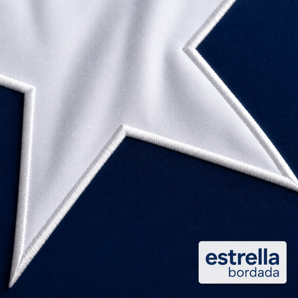 Bandera Chile 210x140 Cm Estrella Bordada Fiestas Patrias