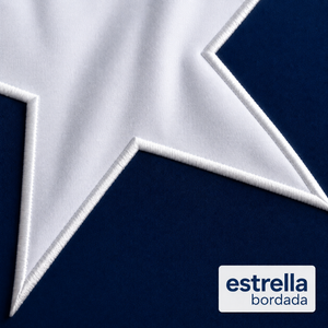 Bandera Chile 210x140 Cm Estrella Bordada Fiestas Patrias