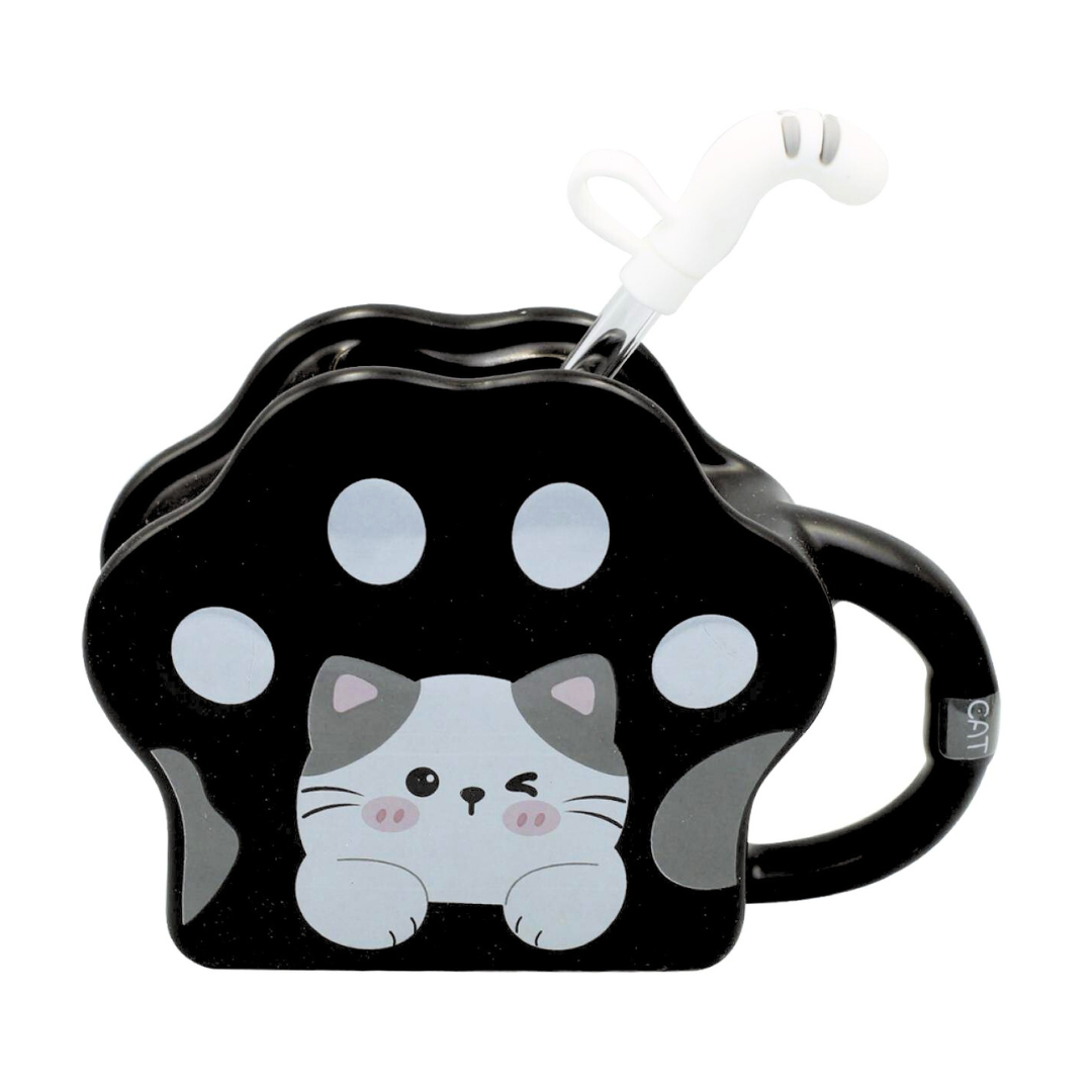 Taza Con Bombilla de Gatito Kawaii