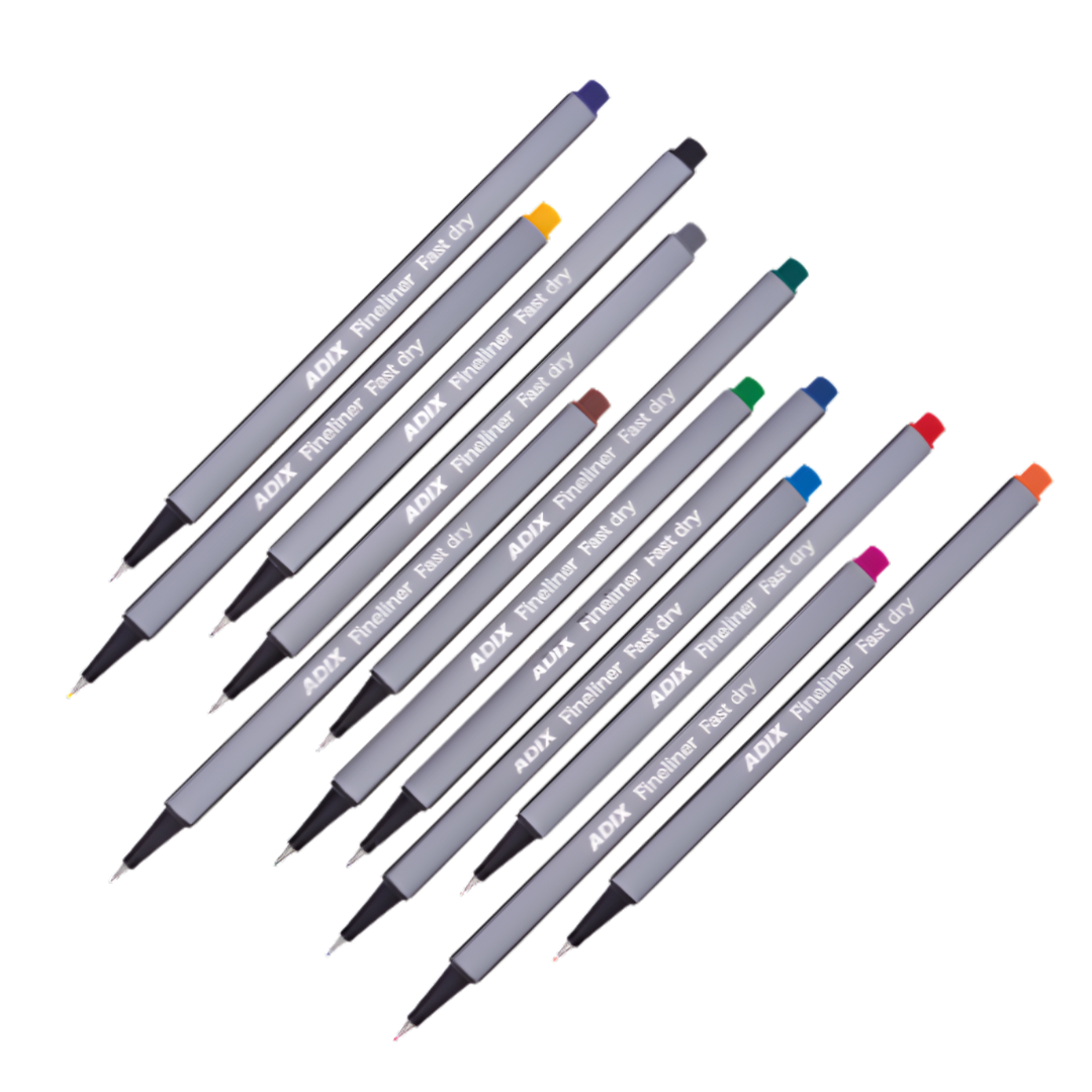 Lápices Tiralíneas Fineliner Colores 0.4 Mm Set De 12
