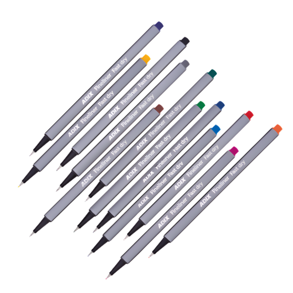 Lápices Tiralíneas Fineliner Colores 0.4 Mm Set De 12