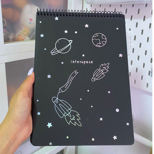 Libreta Hojas Negras + 12 Lápices Gel Colores Pasteles