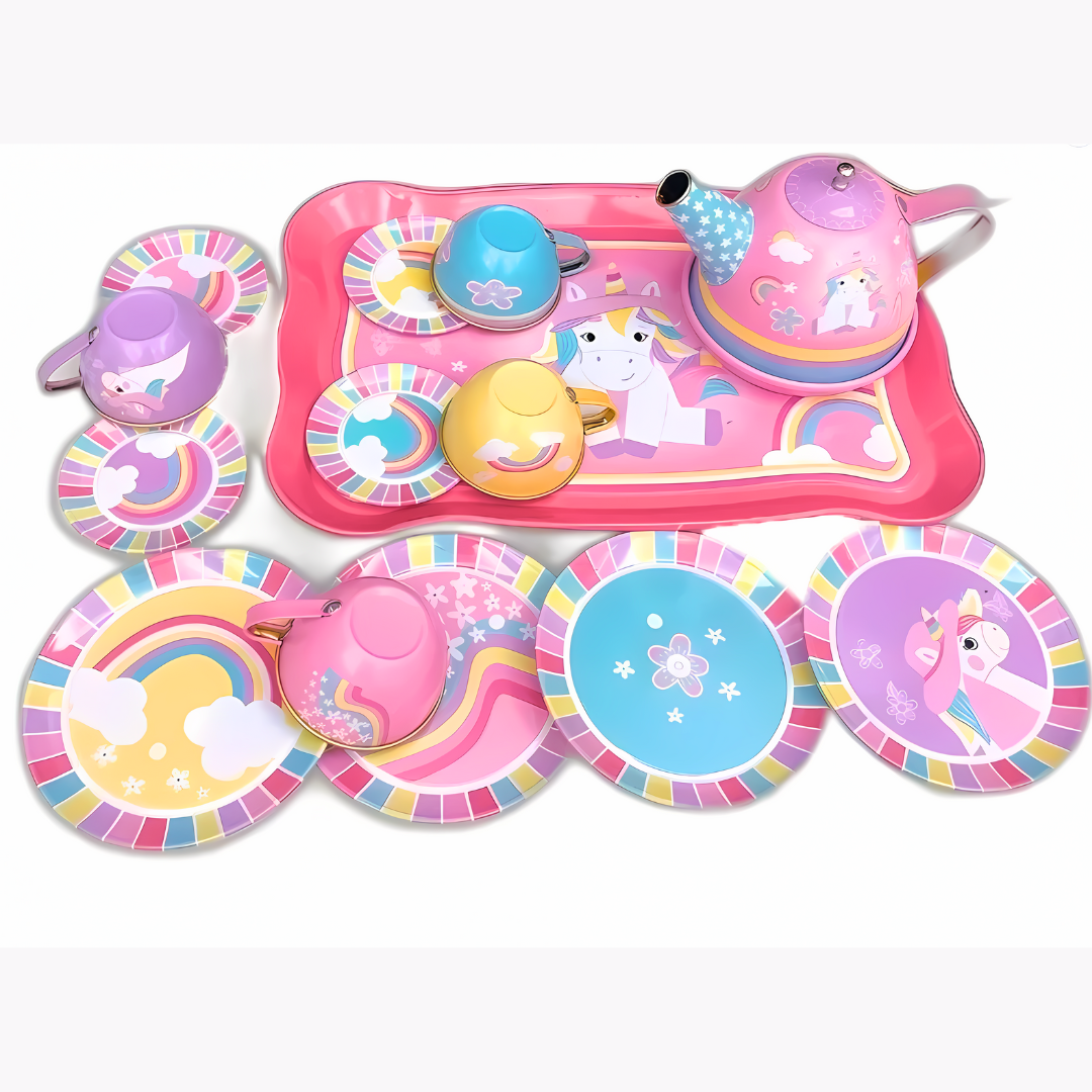 Juego Tazas De Té Metálico Juguete Didáctico Niños Y Niñas