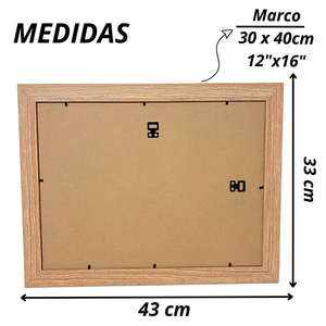 Marco Para Foto 30x40x3 Cm Cuadro Portarretrato