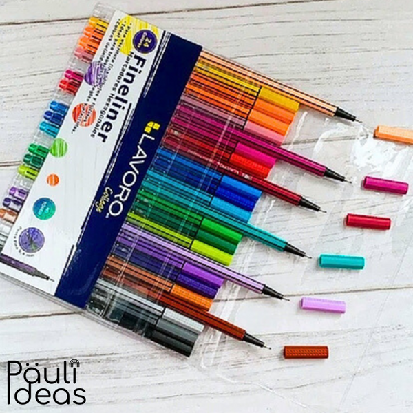 Set 24 Tiralíneas Punta Fina 0.4 Mm Lavoro