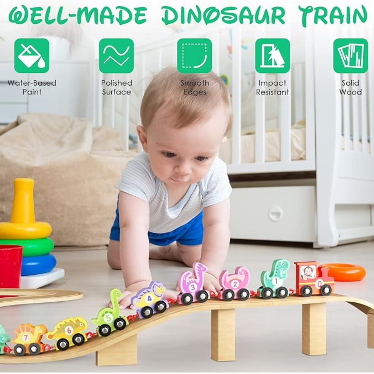 Tren de Arrastre de Dinosaurio Montessori