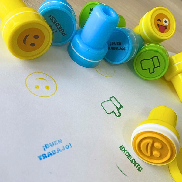 Set Timbres Sellos Infantiles Caritas Motivación