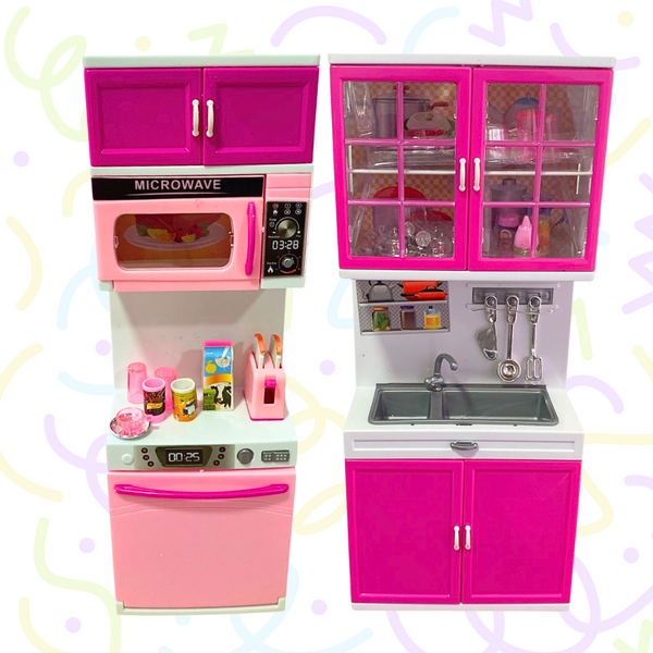 Cocina Para Muñecas Barbies De 30cm Luz Sonido